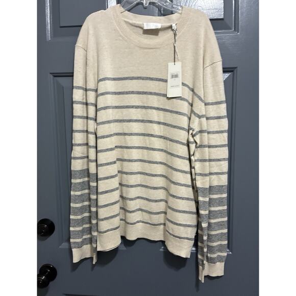 7 For All Mankind Normandy Store Crewneck Sweater Men's XL Oatmeal Storm - Picture 3 of 10